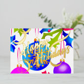 カラフル水の色絵を描オーナメント 箔シーズンカード (立ち正面)