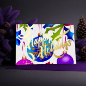 カラフル水の色絵を描オーナメント 箔シーズンカード