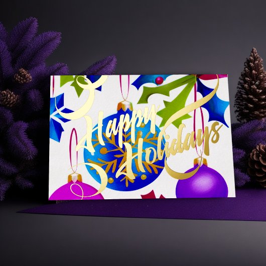 カラフル水の色絵を描オーナメント 箔シーズンカード