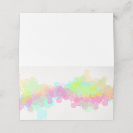 カラフル水の色絵を描（ばちゃばちゃ）跳ねる プレイスカード (外部開封)