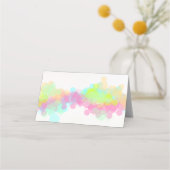 カラフル水の色絵を描（ばちゃばちゃ）跳ねる プレイスカード (正面)