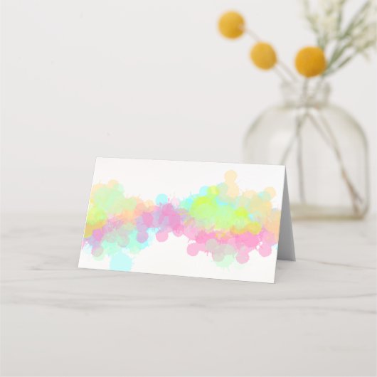 カラフル水の色絵を描（ばちゃばちゃ）跳ねる プレイスカード (正面)