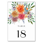 カラフル水カラーフローラ結婚 テーブルナンバー (正面)