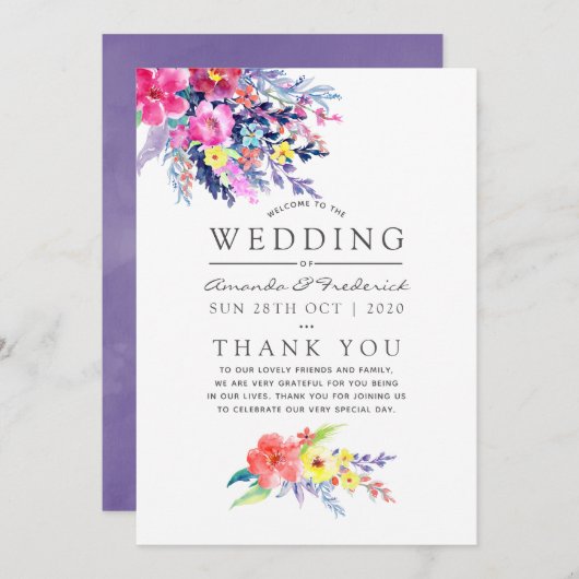 カラフル水カラーフローラ結婚 プログラム (正面/裏面)