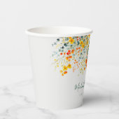 カラフル水カラーフローラ結婚 紙コップ (正面)