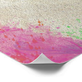 カラフル水カラー絵を描ドリップスワールドマップ ポスター (角)