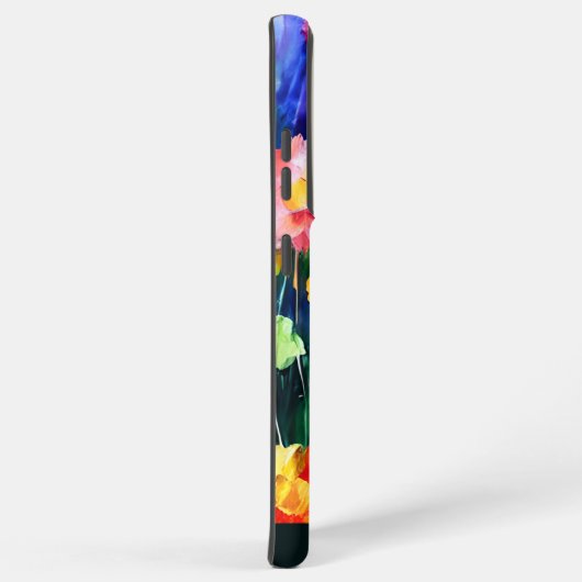 カラフル水パーソナライズされた彩花アート SAMSUNG GALAXYケース (右側面)