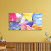 カラフル水モダン色引き伸ばしキャンバス キャンバスプリント (インサイチュ (リビング))