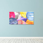 カラフル水モダン色引き伸ばしキャンバス キャンバスプリント (インサイチュ (ウッドフロア))