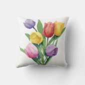 カラフル水彩チューリップ クッション (裏面)