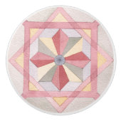 カラフル水彩幾何模様フローラ セラミックノブ (正面)