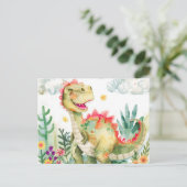 カラフル水彩恐竜はがき ポストカード (スタンド正面)