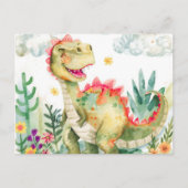 カラフル水彩恐竜はがき ポストカード (正面)