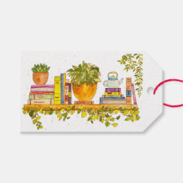 カラフル水彩本棚 ギフトタグ