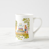 カラフル水彩本棚 ボーンチャイナマグカップ (右)