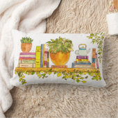 カラフル水彩本棚 ランバークッション (ブランケット)