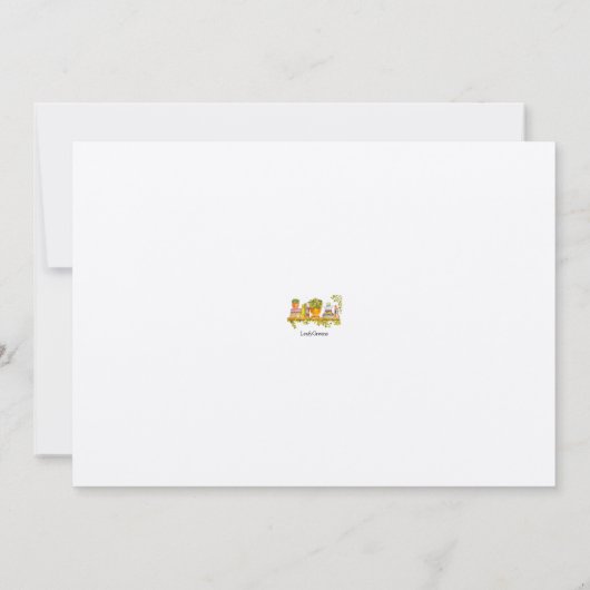 カラフル水彩本棚 招待状 (裏面)