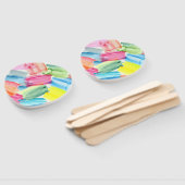 カラフル水彩絵を描見本抽象芸術 ハンドファン (組立なし)