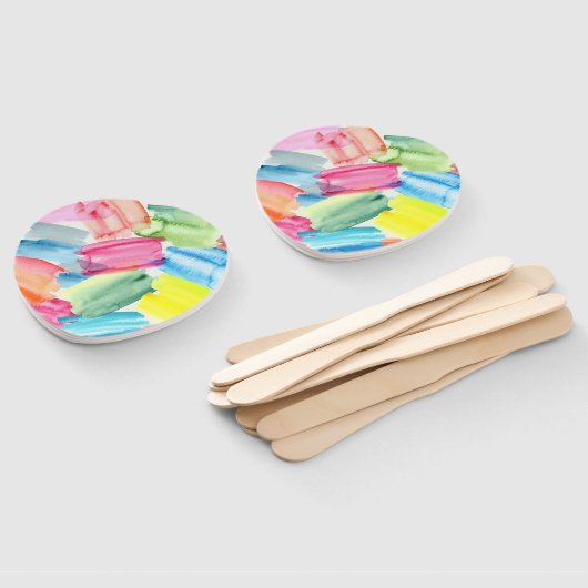 カラフル水彩絵を描見本抽象芸術 ハンドファン (組立なし)