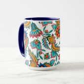 カラフル水彩色フローラペイズリーパターン マグカップ (正面左)