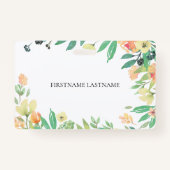 カラフル水彩花フレーム バッジ (裏面)