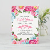 カラフル水彩花フレーム 招待状 (スタンド正面)