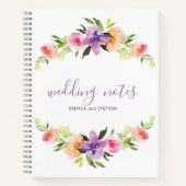 カラフル水彩花リース ノートブック (正面)