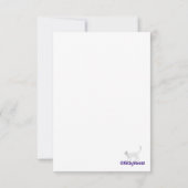 カラフル水彩花暗い赤紫色抽象芸術子猫 サンキューカード (裏面)