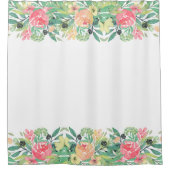 カラフル水彩花縁ど シャワーカーテン (正面)