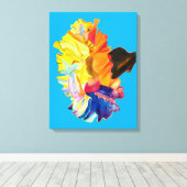 カラフル水彩花 キャンバスプリント (インサイチュ (ウッドフロア))