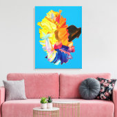 カラフル水彩花 キャンバスプリント (インサイチュ (リビング))