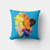 カラフル水彩花 クッション (正面)