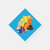 カラフル水彩花 スタンダードカクテルナプキン (角)