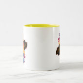 カラフル水彩花 ツートーンマグカップ (中央)