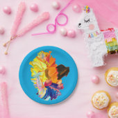 カラフル水彩花 ペーパープレート (パーティー)