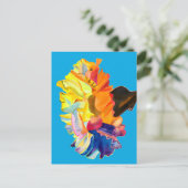 カラフル水彩花 ポストカード (スタンド正面)