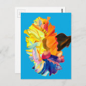 カラフル水彩花 ポストカード (正面/裏面)