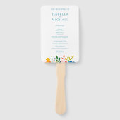 カラフル水彩野草結婚式 プログラム ハンドファン (正面)