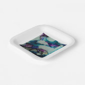 カラフル水彩青紙プレート ペーパープレート (傾斜あり)