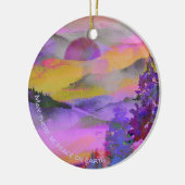 カラフル水彩風景の休日 セラミックオーナメント (左)