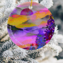 カラフル水彩風景の休日