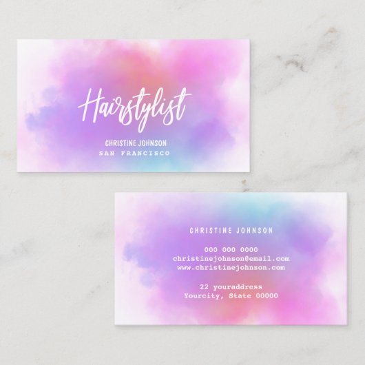 カラフル水彩 名刺 (正面/裏面)