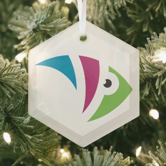 カラフル水族館フィッシュイラストレーションデザイン ガラスオーナメント (インサイチュ)