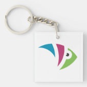 カラフル水族館フィッシュイラストレーションデザイン キーホルダー (正面)