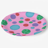 カラフル水玉模様お祝い紙プレート ペーパープレート (アングル)