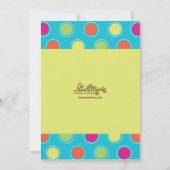 カラフル水玉模様をテーマにした誕生日パーティ招待状 招待状 (裏面)