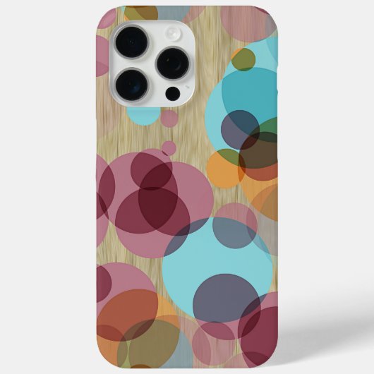 カラフル水玉模様アートパターフェイクン木目 Case-Mate iPhoneケース (裏面)