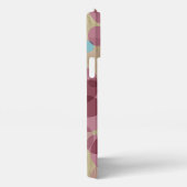 カラフル水玉模様アートパターフェイクン木目 iPhoneケース (右側面)