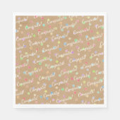 カラフル水玉模様オンKraftフェイク紙背景 スタンダードランチョンナプキン (正面)