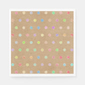 カラフル水玉模様オンKraftフェイク紙背景 スタンダードランチョンナプキン (正面)